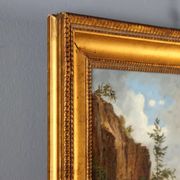 Old painting signed Ernst Gustav Doerell, landscape, 19th century.