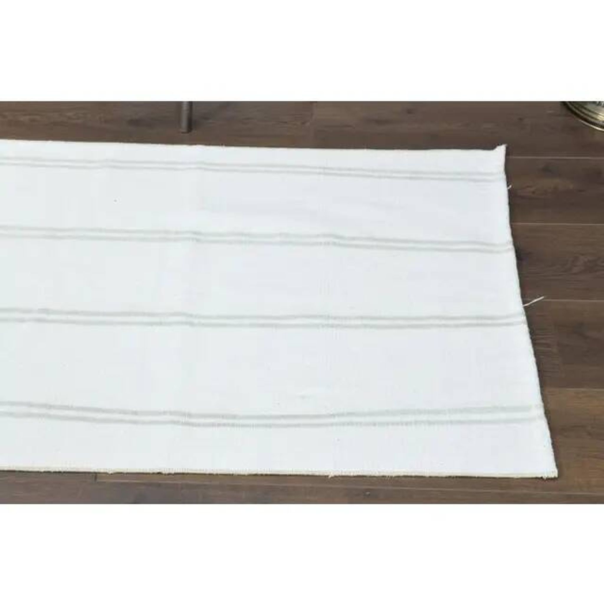 1970s Vintage Turkish Handmade Wool & Cotton Beige Runner Rug 76x228