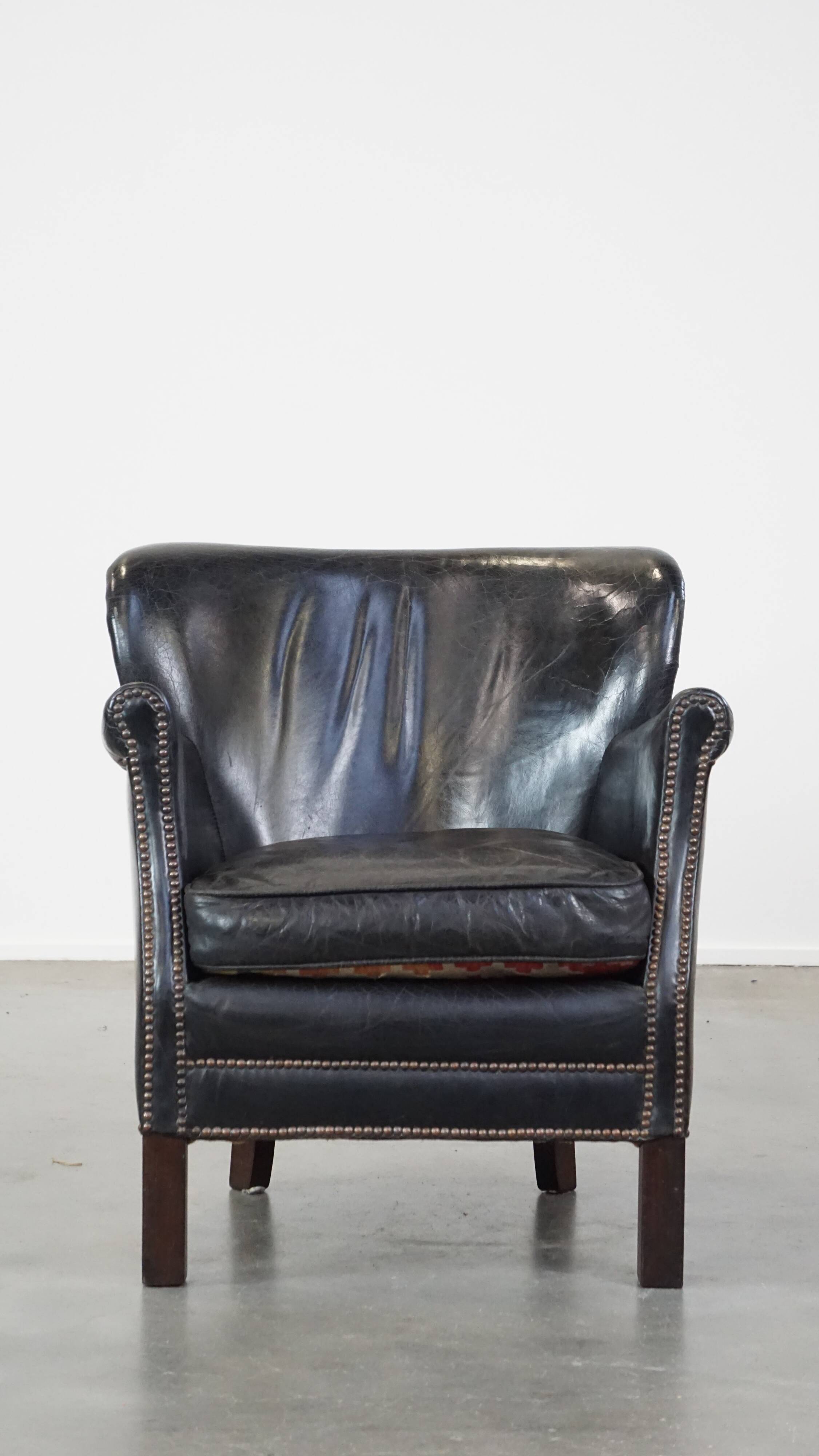 Fauteuil en cuir noir