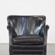 Fauteuil en cuir noir