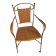 Fauteuil osier et fer forgé