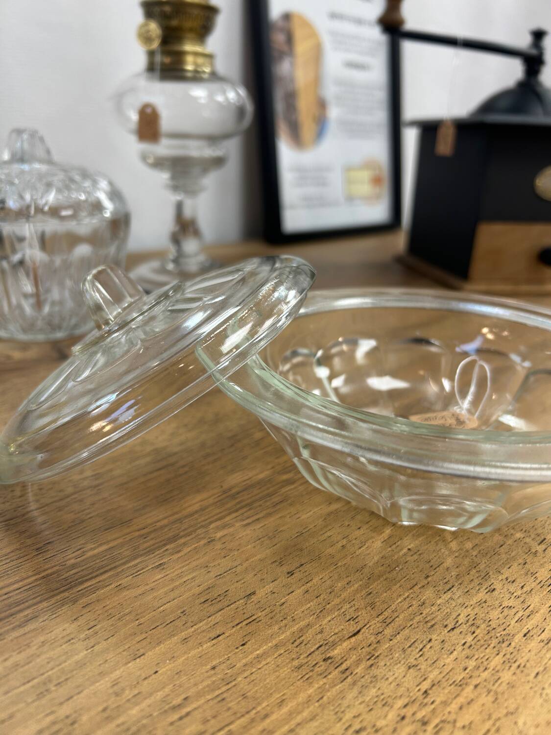 Glass sugar bowl