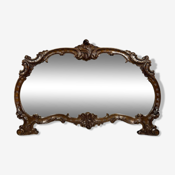 Louis XV style curved mirror in mahogany circa 1900