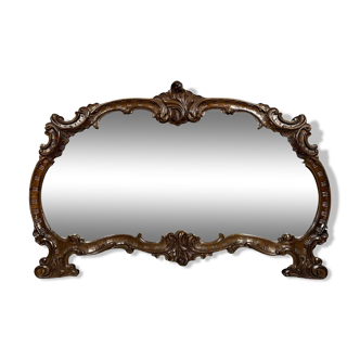 Miroir galbé style Louis XV en acajou circa 1900