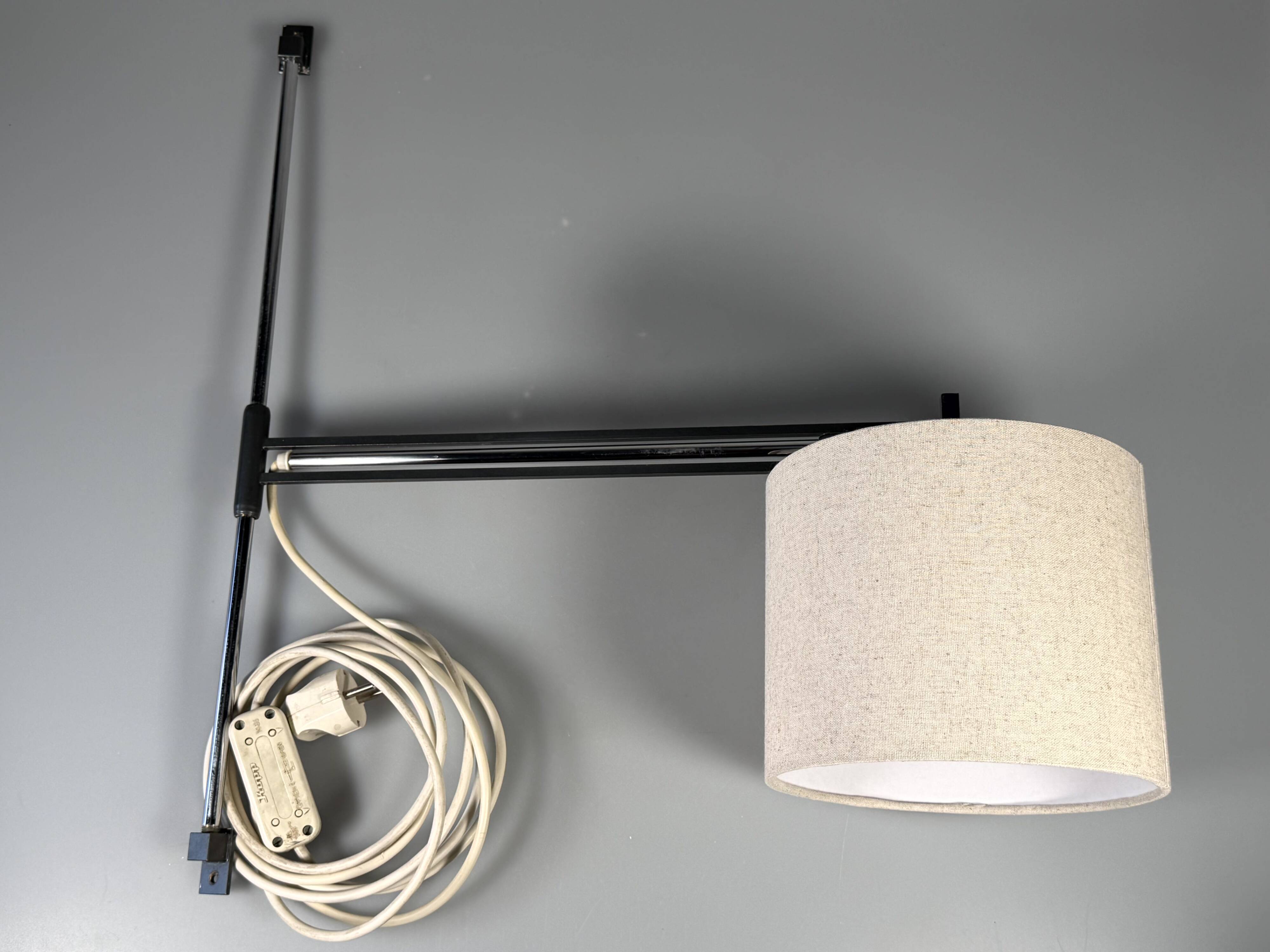 60s 70s Wall Light Wall Sconce Extendable Metal Chrome Mid Century Design