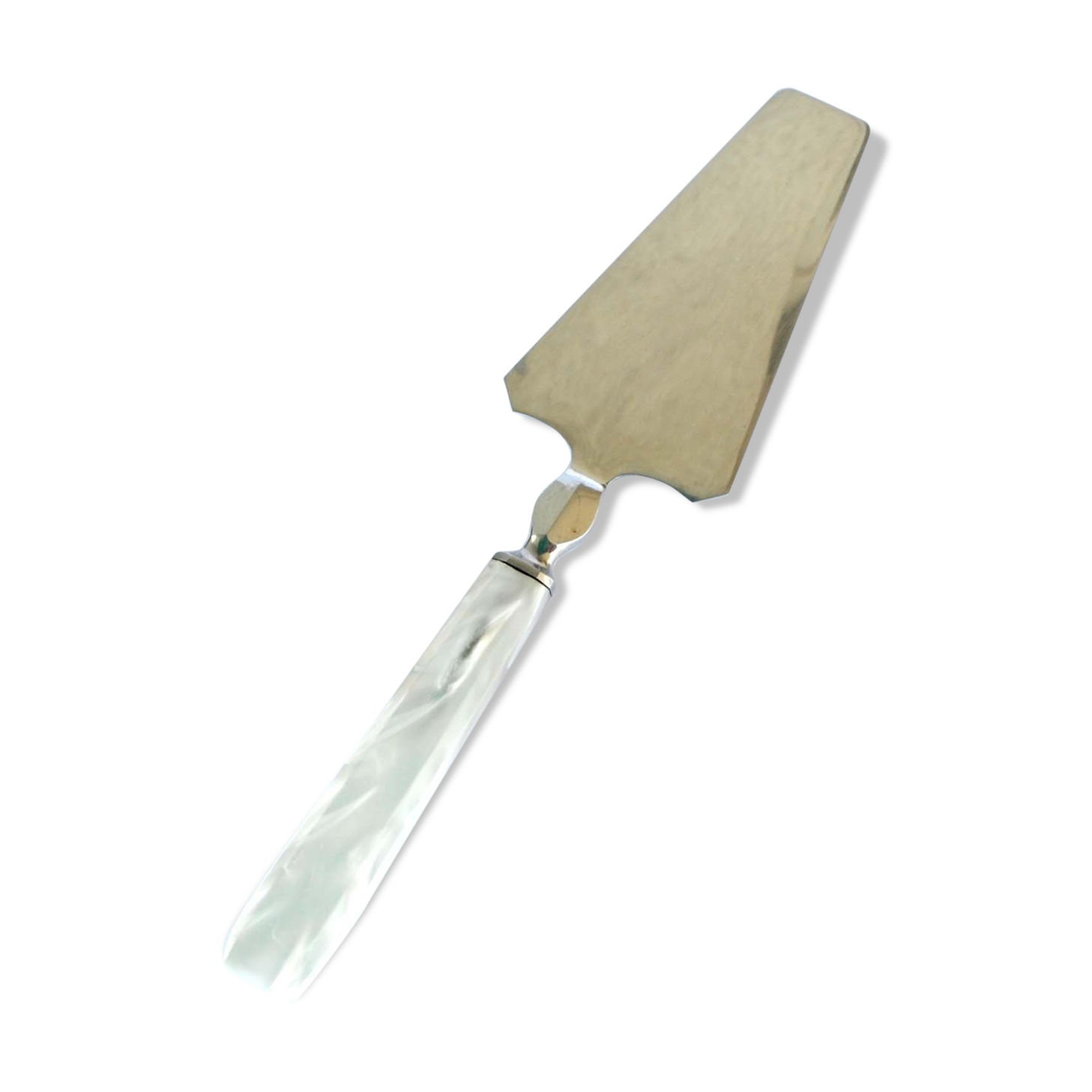 Vintage pie shovel by Streisguth in stainless steel and pearly resin handle