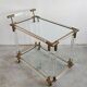 Modern mid-century bar cart in lucite, bronze, and glass, 1970s