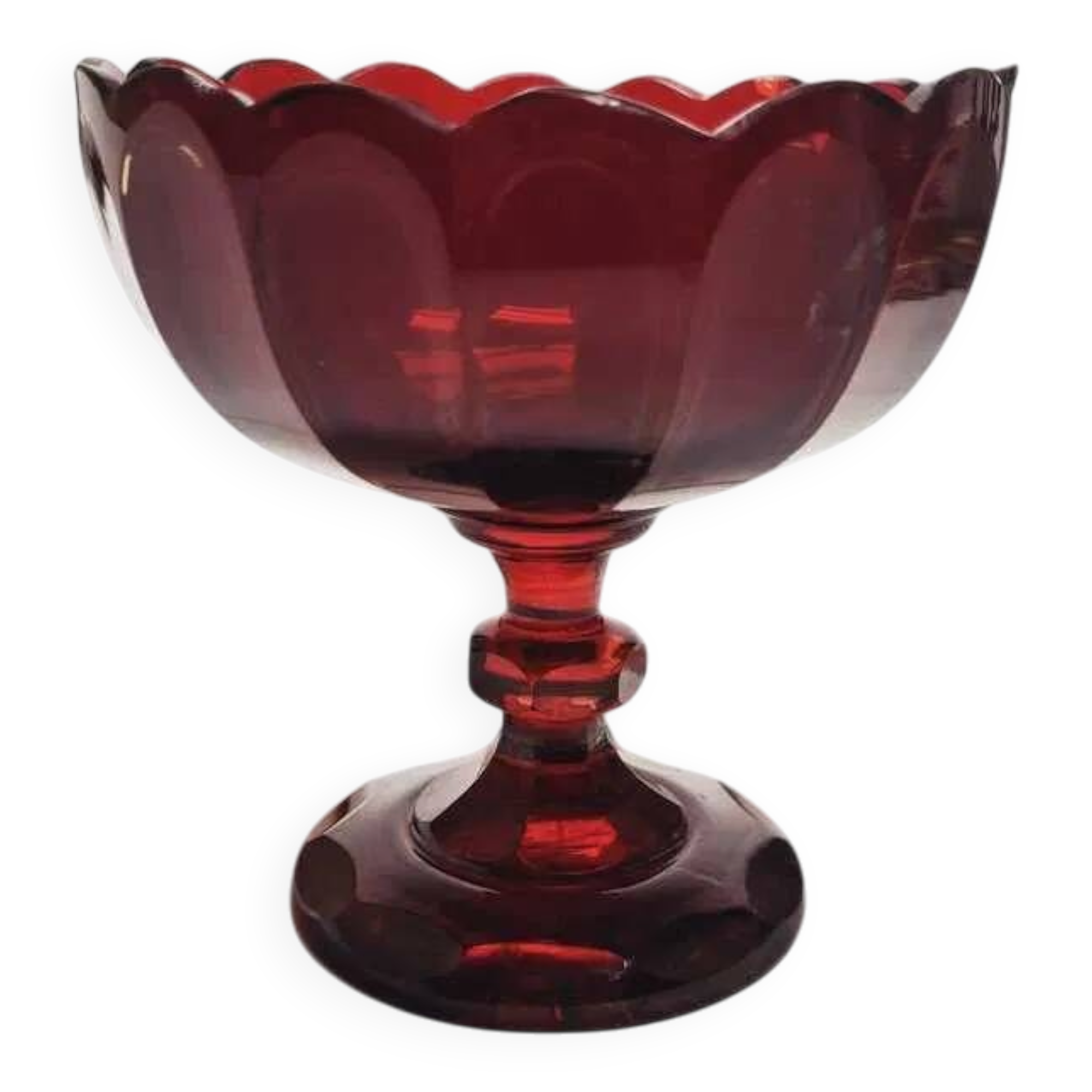 BWM Biedermeier Ruby Plate Bohemia