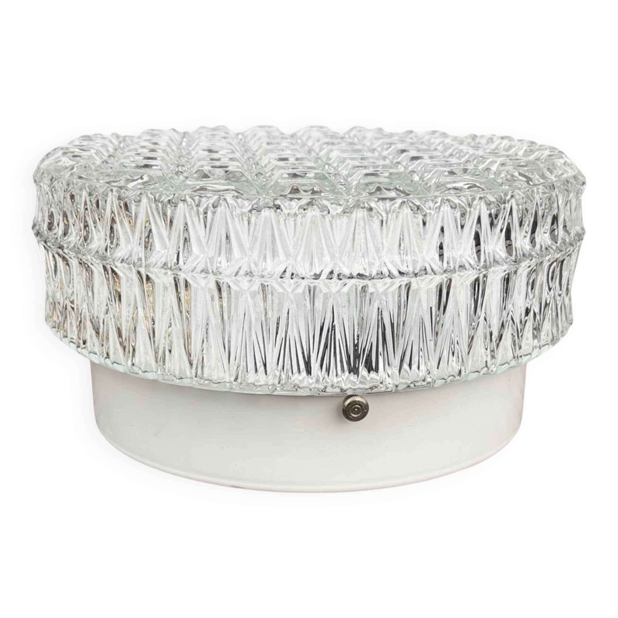 Crystal ceiling/wall lamp Kamenický Šenov, 1970s | Brusel style | Very good