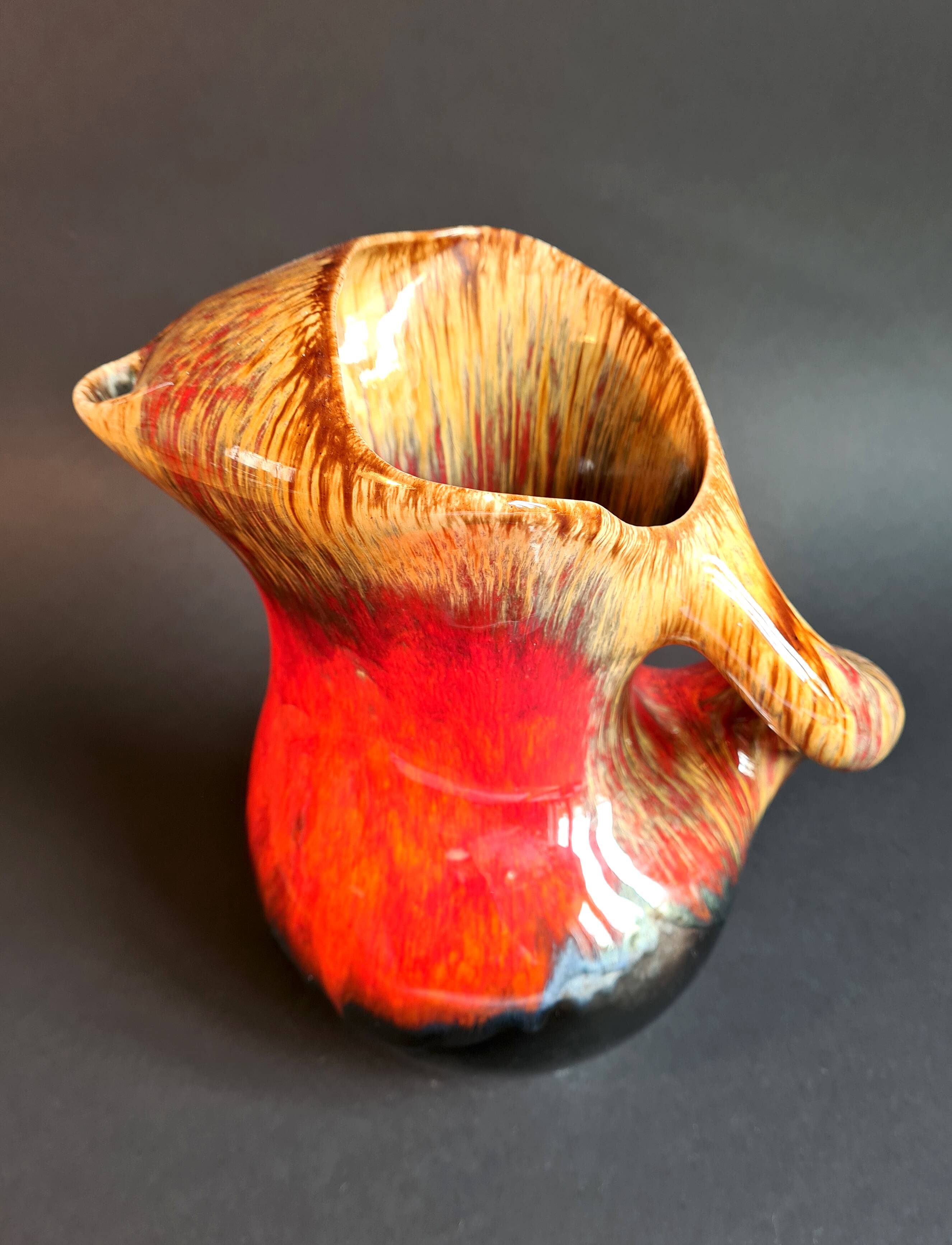 Pitcher in enamelled art ceramic from Vallauris, 1960s