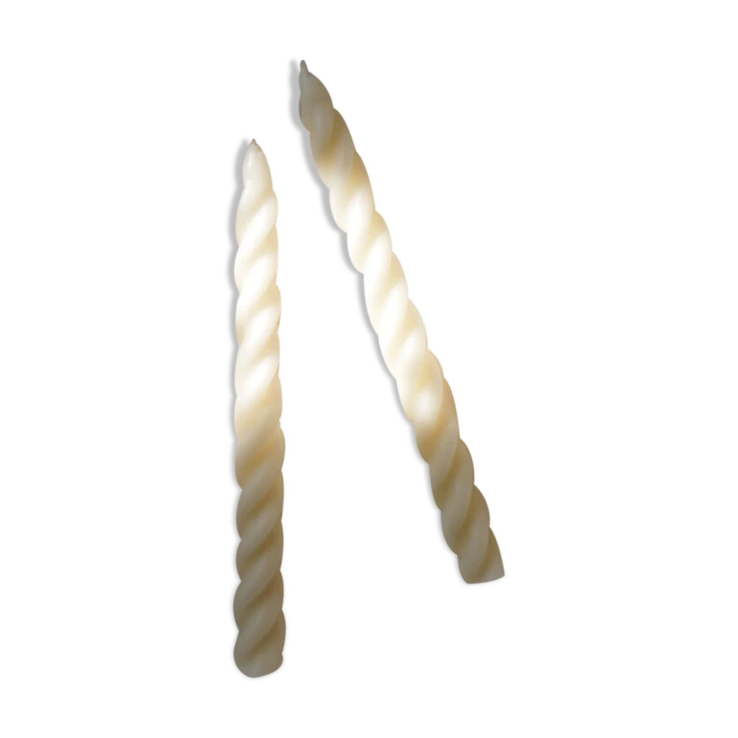 Duo of candle candles candles in white beeswax