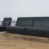 Swedish Leather Sofa and Armchair by Gunilla Allard for Lammhults, 1990s, Set of 2