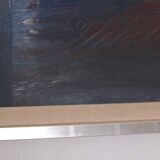 Original mid-century Swedish oil on panel – “City” by Tore Hultcrantz – vintage & framed – 74 × 62 cm (29.1" × 24.4")