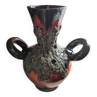 Vase vintage type fat lava