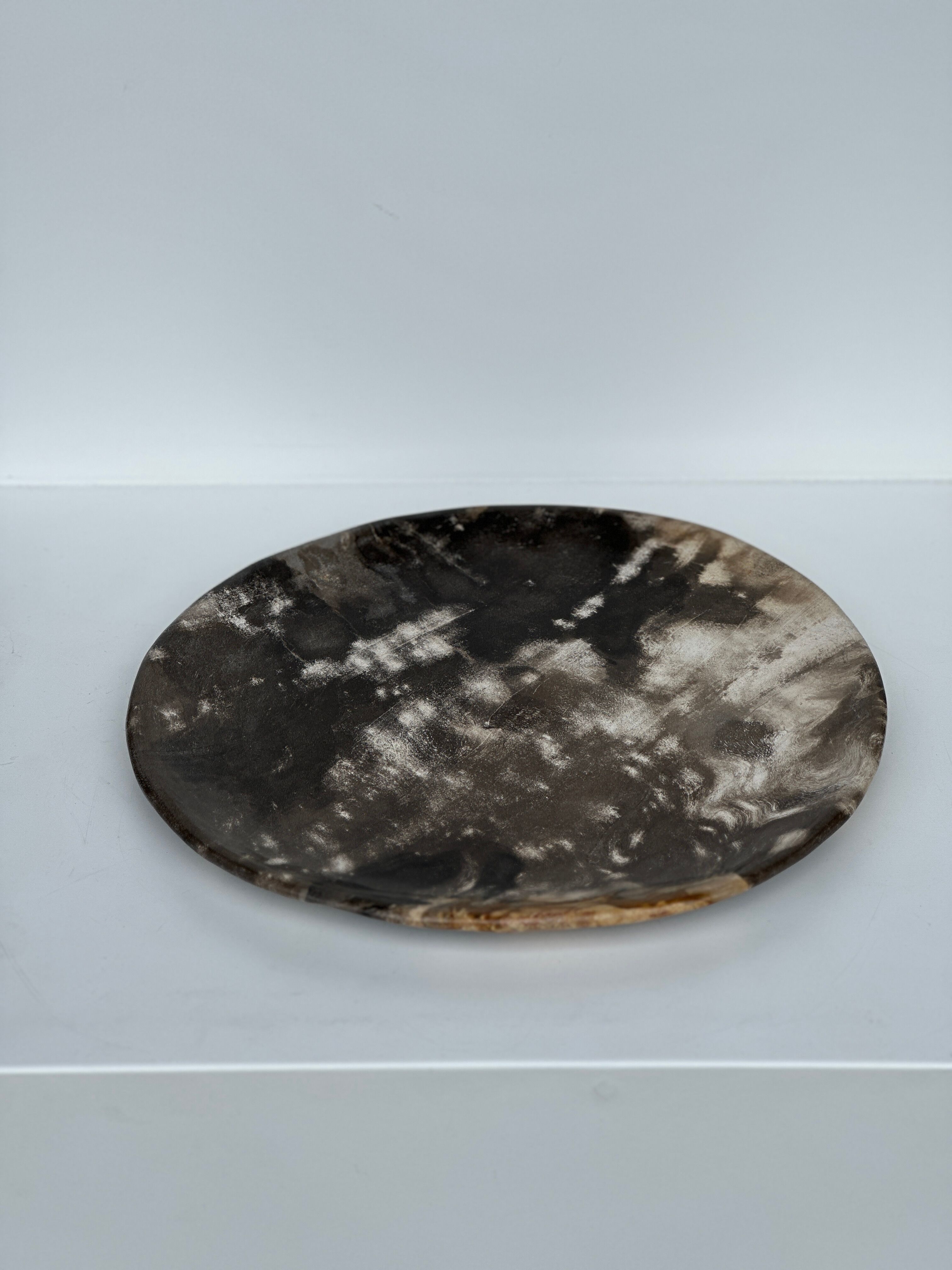 Dish in petrified wood