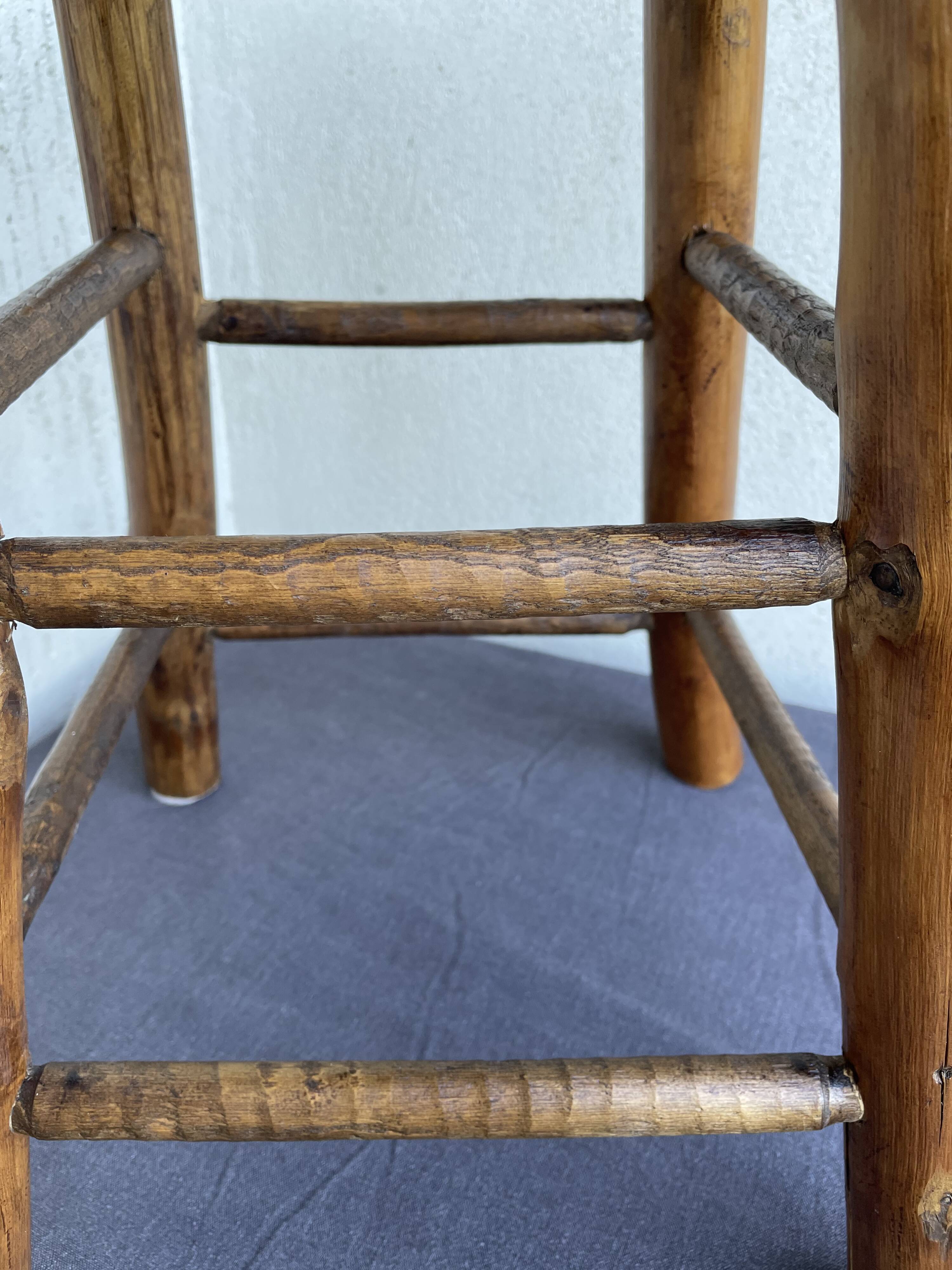 Chestnut and bamboo stool