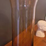 Blown glass vase, smoked, bubble from the 60s