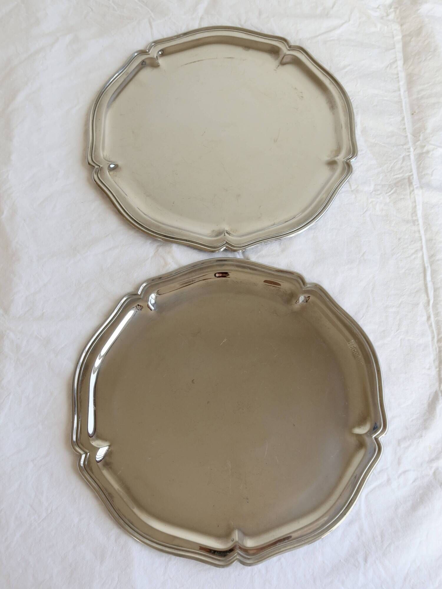 Vintage silver-plated serving tray - Bistro style