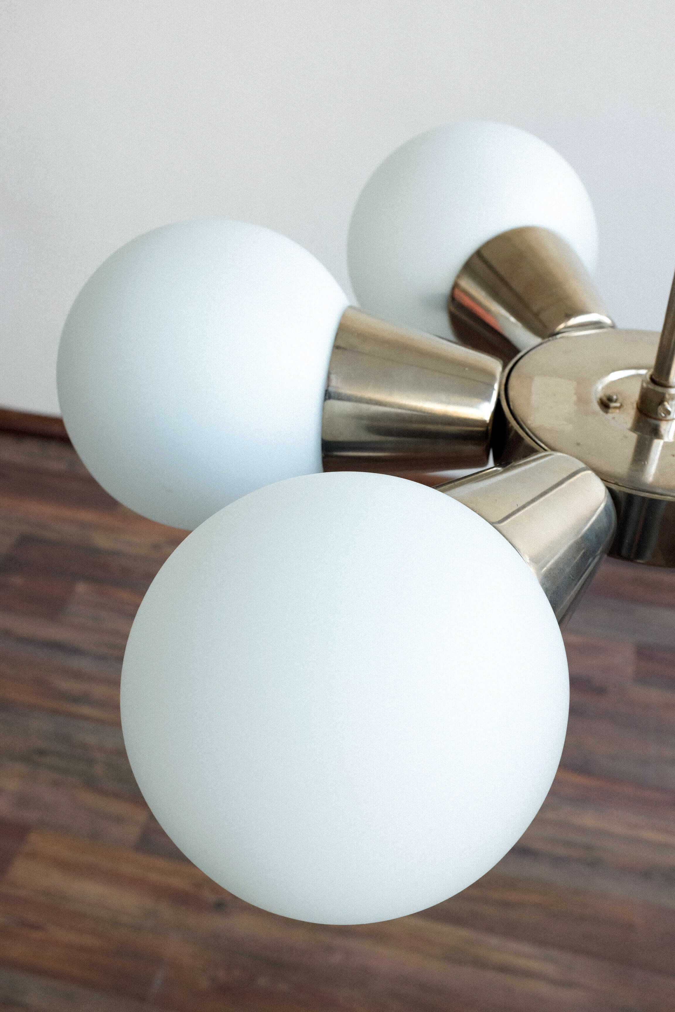 Silver Sputnik chandelier by Jaroslav Bejvl for Kamenický Šenov, 1970s