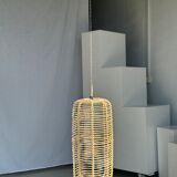 Large lantern-shaped rattan pendant lamp H50 D24