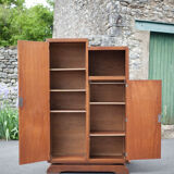 Art Deco cabinet, asymmetrical art deco cabinet, wood cabinet 40s