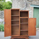 Art Deco cabinet, asymmetrical art deco cabinet, wood cabinet 40s