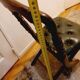 English folding chair - Vintage in wood and leather