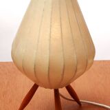 1950s tablelamp in cherrywood and cocoon shape