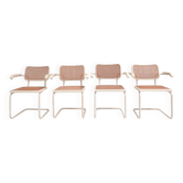Ensemble de 4 chaises en toile au design italien, années 1980.