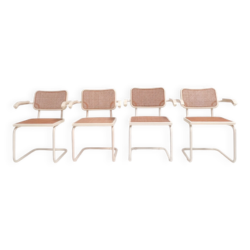 Set of 4 webbing Italian design chairs, 1980s