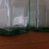 Bocal octogonal en verre vert