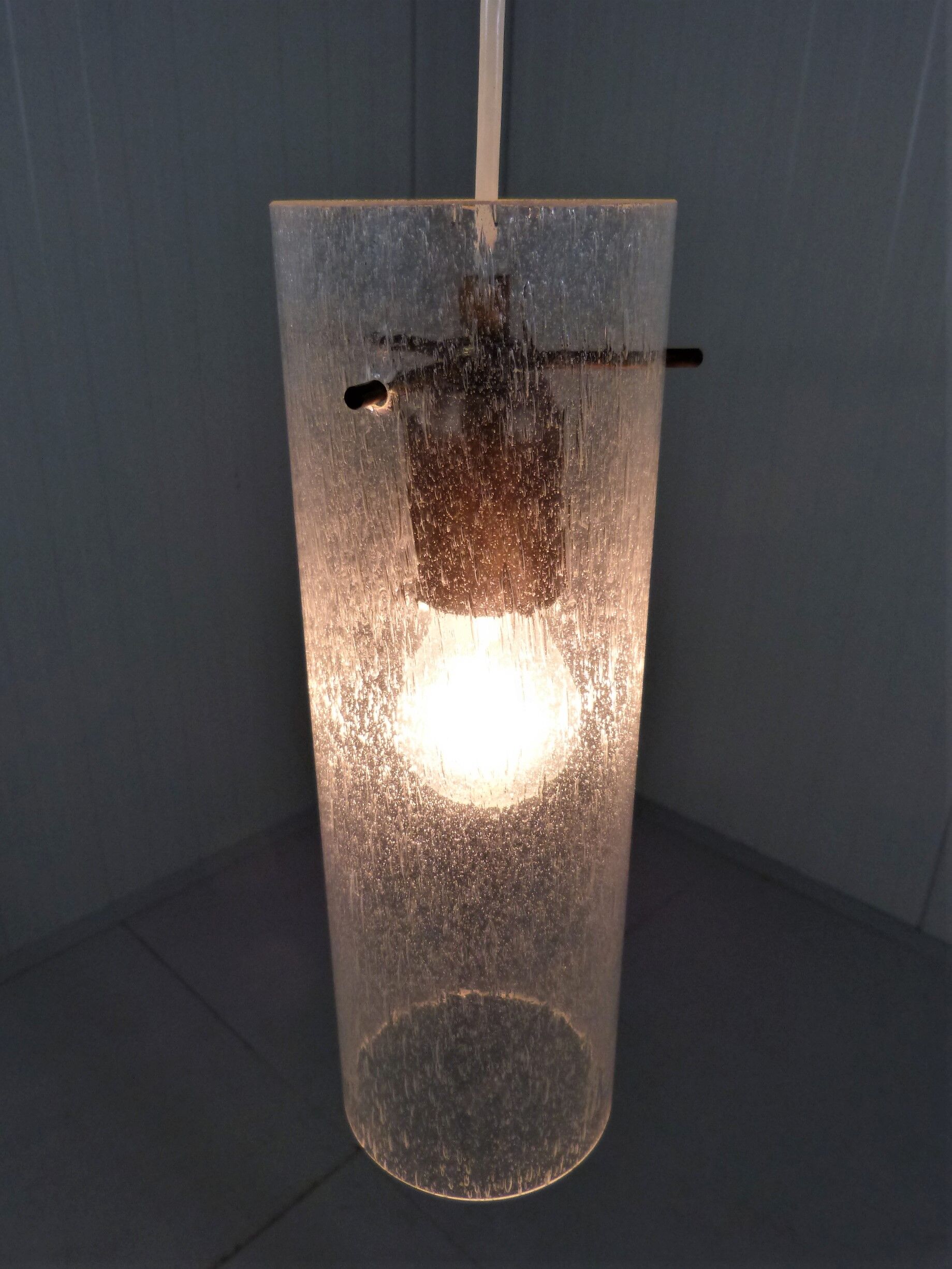 Vintage Kaiser Leuchten glass hanging lamp, 1960’s