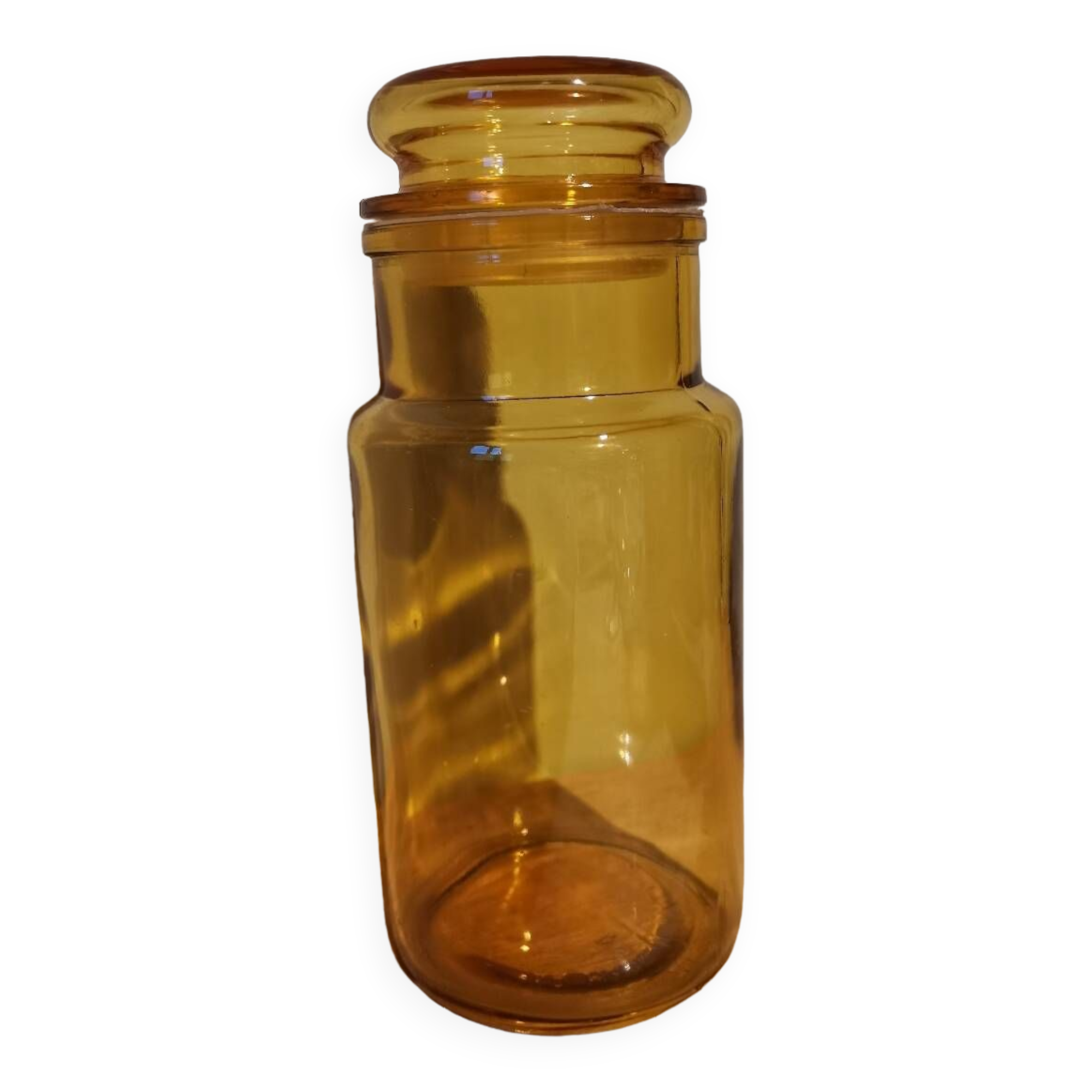 Hermetic glass jar vintage apothecary style yellow jar made in Italy
