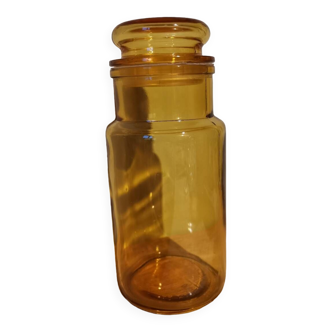 Hermetic glass jar vintage apothecary style yellow jar made in Italy