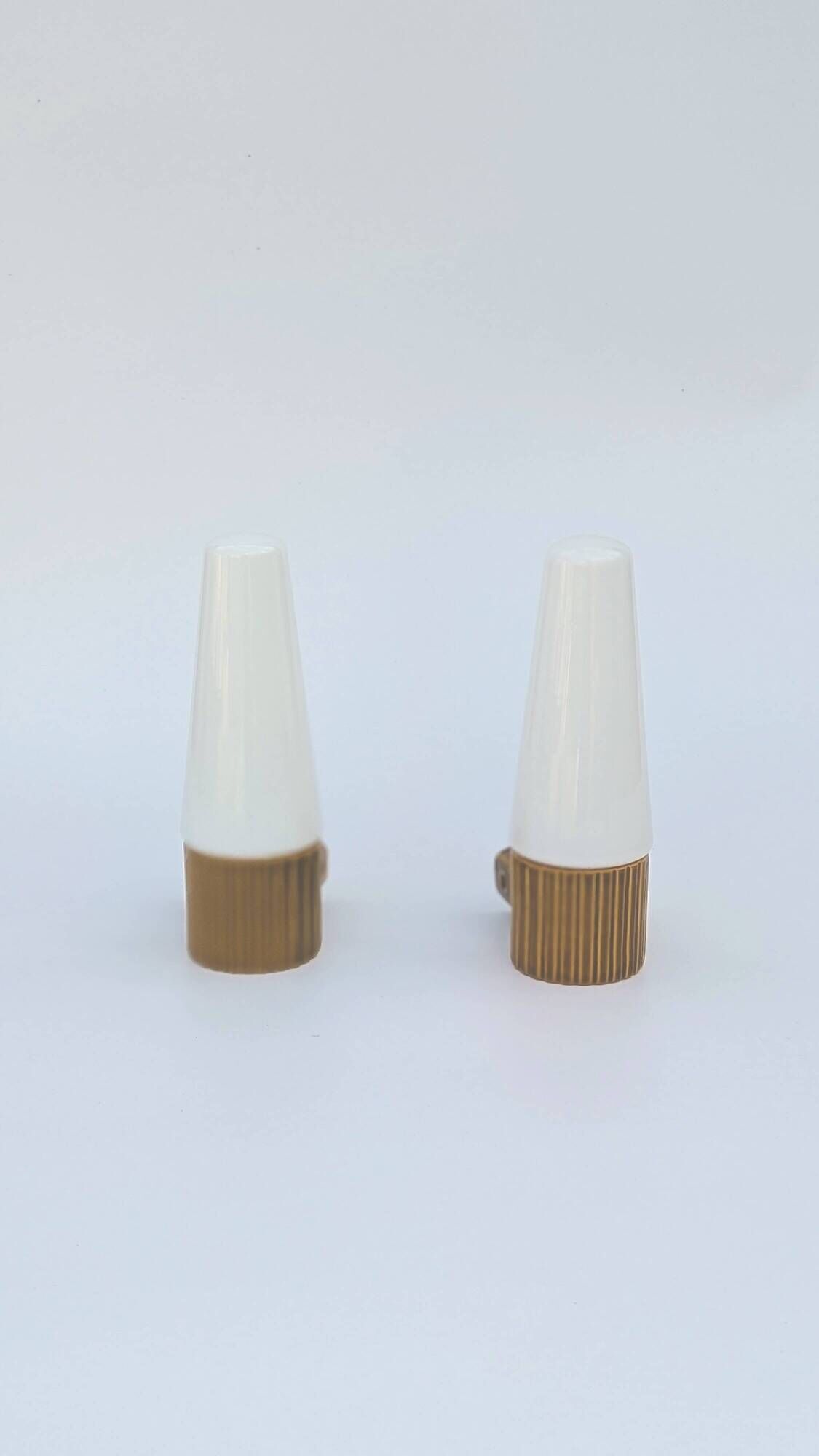 Pair of mustard-coloured ceramic wall lights IFÖ -Hans-Agne Jakobsson