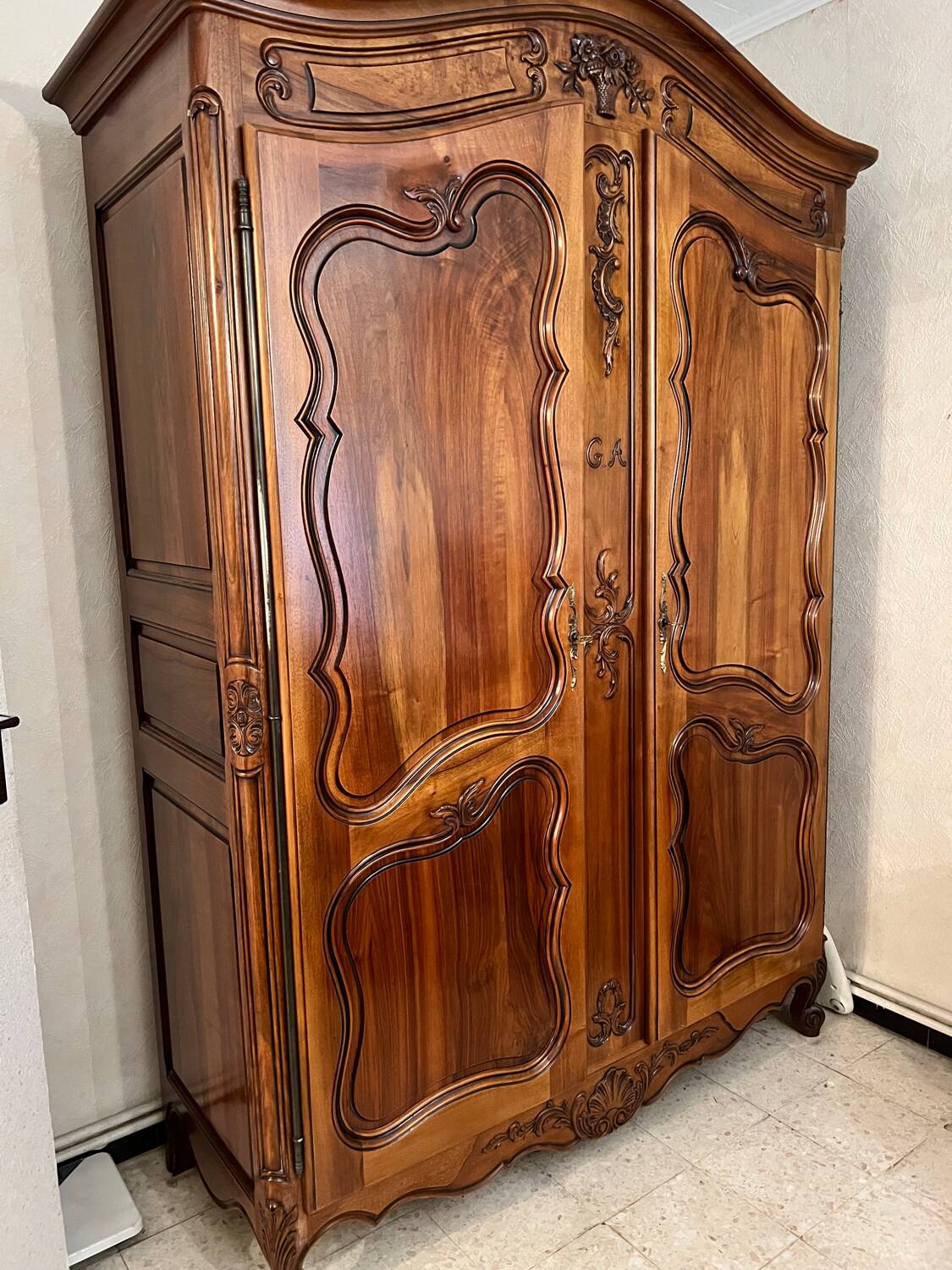 Solid walnut wardrobe