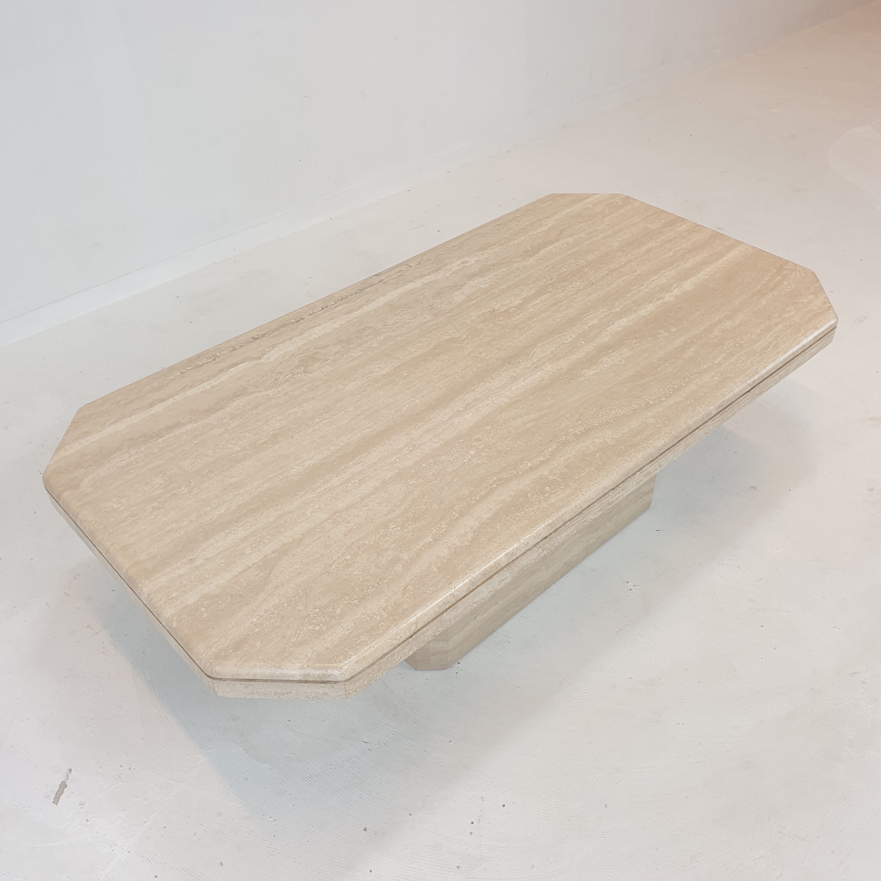 Italian travertine coffee table, 1980's