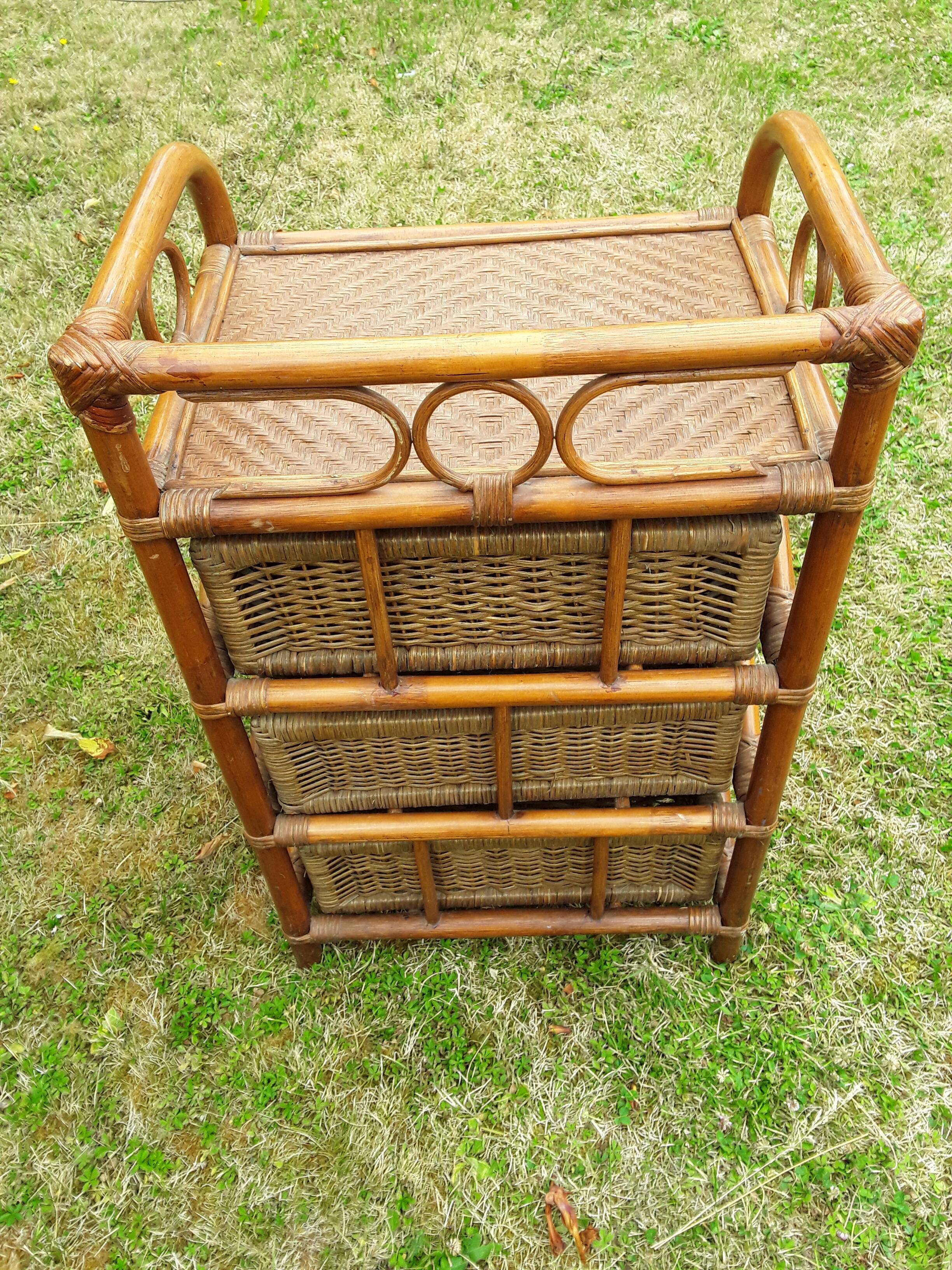 Small dresser in vintage rattan