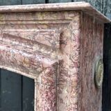 Louis XIV Style Fireplace In Purplish Brocatelle Marble Circa 1880