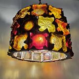 Very rare and unique set of pendant lamps, brutalist glass and metal by Felipe Delfinger for Feder, 1970s Mexico