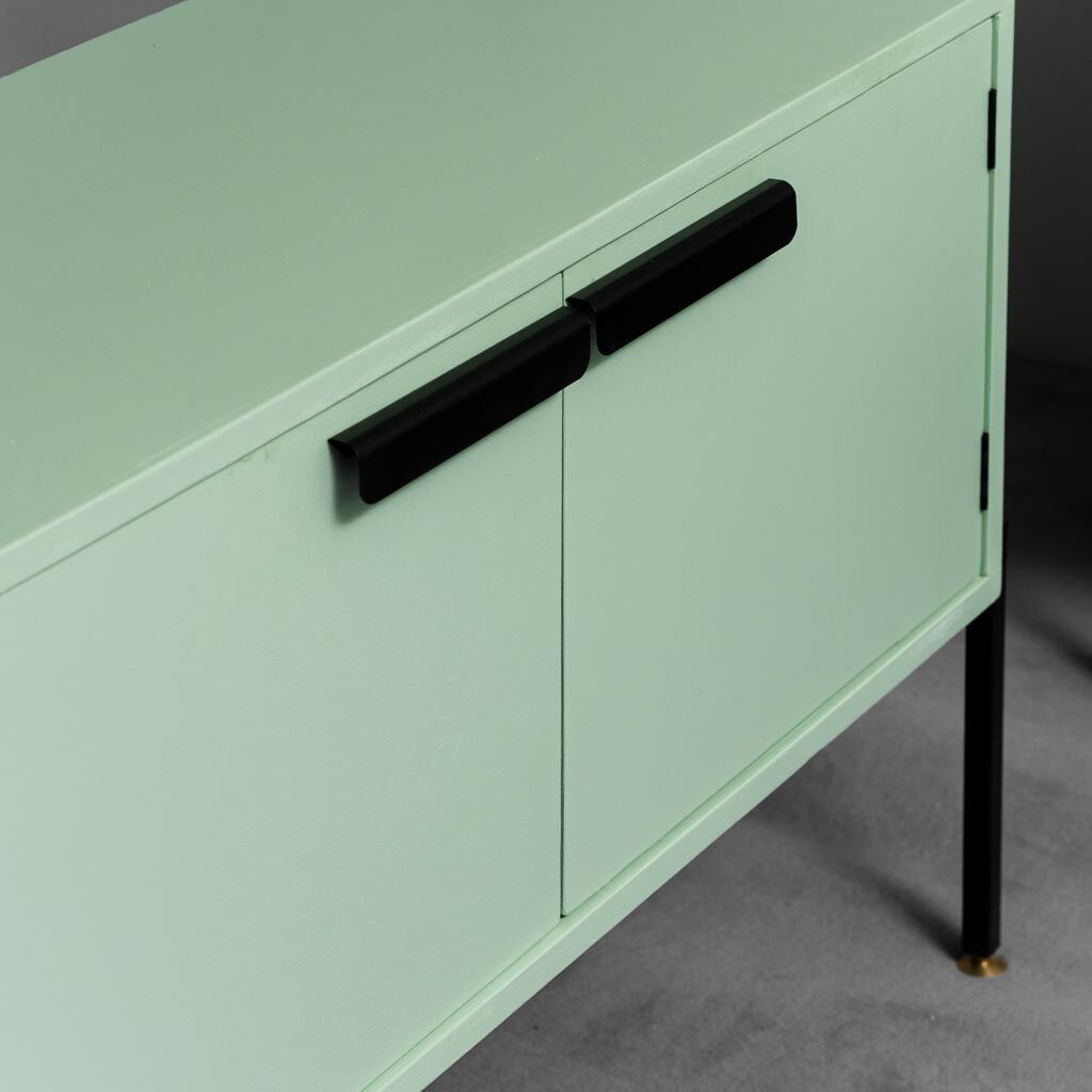 Buffets en bois canapé vert 2 places 60s vintage moderne
