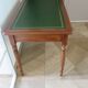 Minister's desk in Louis Philippe style – 2 drawers – cherry wood – green writing pad