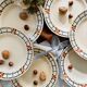 Lot de 9 assiettes plates anciennes Ste Amandinoise St Amand made in France