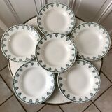 lot of 6 hollow plates Terre de Fer Saint-Amand late nineteenth