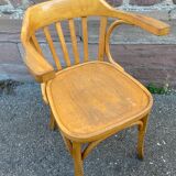 American office style armchair Viennese curved wood FISCHEL THONET 1950