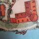 50s school poster Rossignol collection, autumn-the village plan