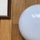 Ceiling light or half-moon wall sconce 20 cm white opaline glass 1960s 1970s