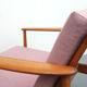 Scandinavian pink armchair in beech wood - 1960s
