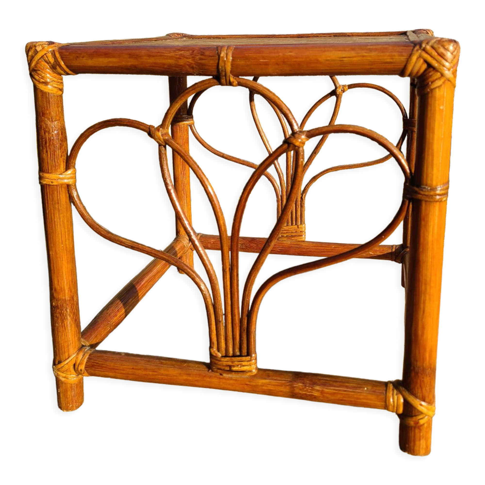 Vintage rattan sofa end