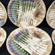 Set of 6 vintage Barbotine asparagus plates